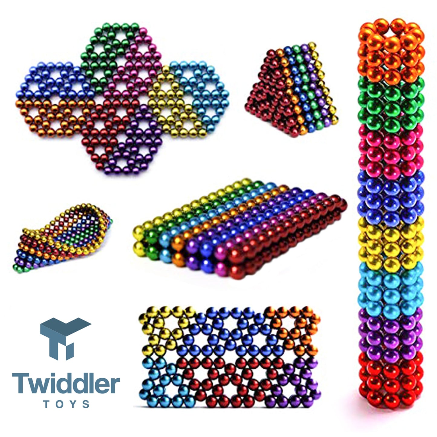 Classy Row  Bulk Rainbow Magnetic Balls 5mm